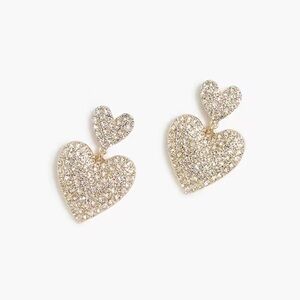 Pavé heart statement earrings NWT